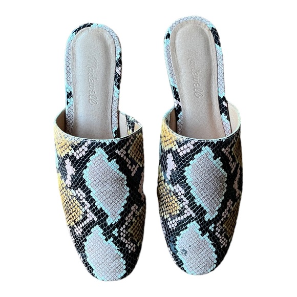 Madewell The Cory Slip On Mule in Snakeskin Print Leather Pink Black Brown White - Picture 6 of 14